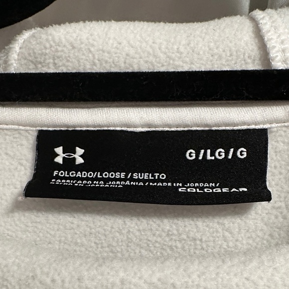 Under Armour Cream Hoodie with Black Emblem - Picture 2 of 6